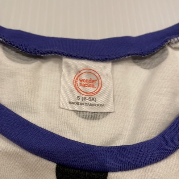 Sequined heart, off white polka dot dress, purple/blue tool bottom. Size small - Picture 3 of 6